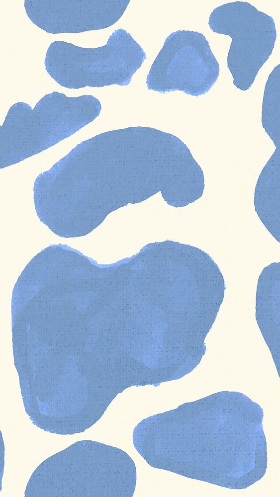 Cow pattern iPhone wallpaper, blue animal print abstract design