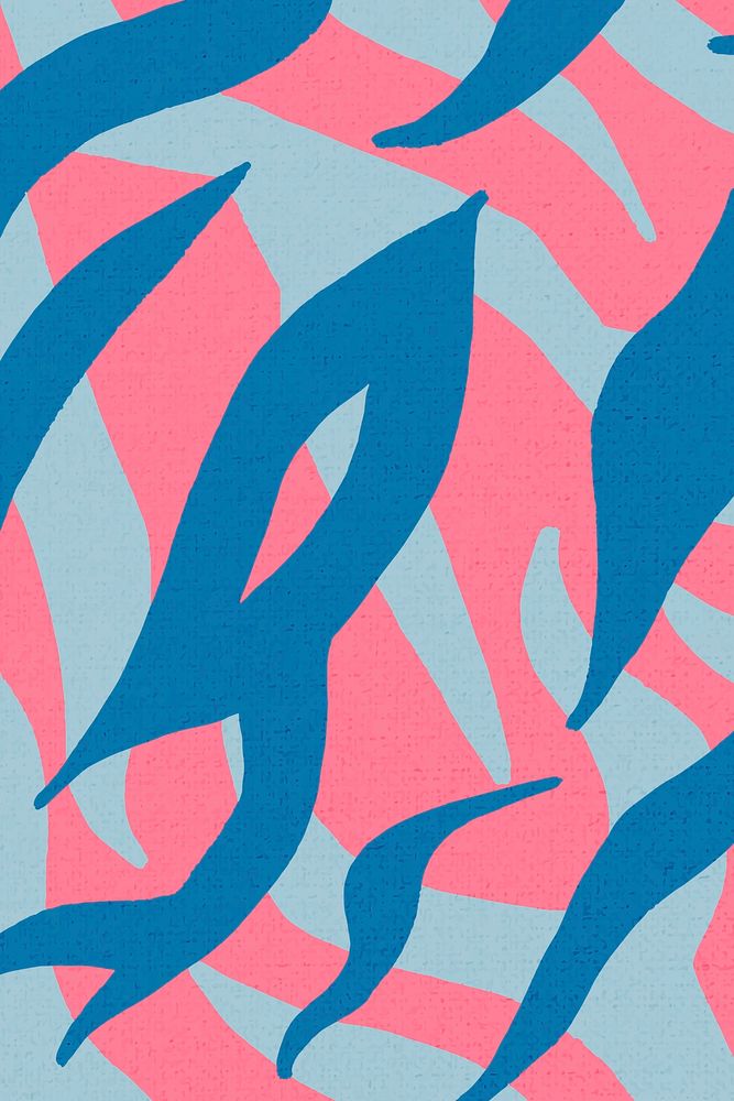 Tiger pattern background blue & pink seamless, social media post
