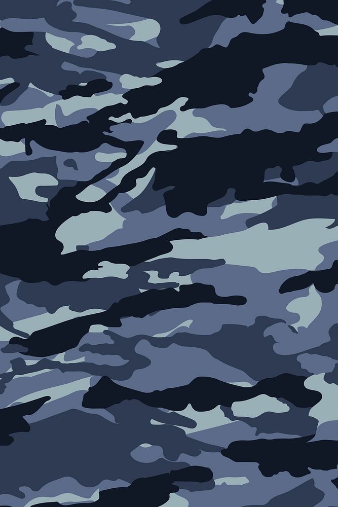 Modern camo print, blue pattern background 