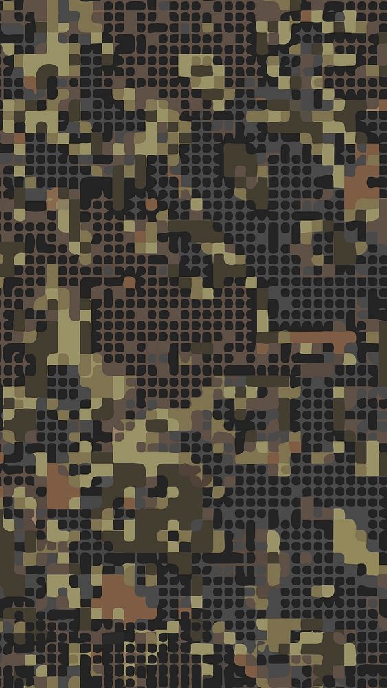 Pixelated camo print phone wallpaper, brown pattern army