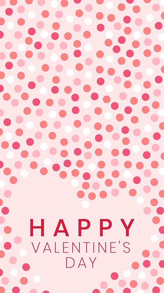 Happy Valentine's Day phone wallpaper template vector, cute heart background