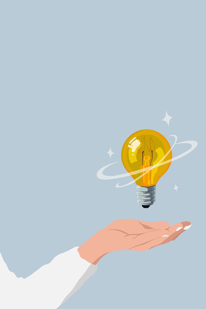 Aesthetic light bulb background, business idea concept