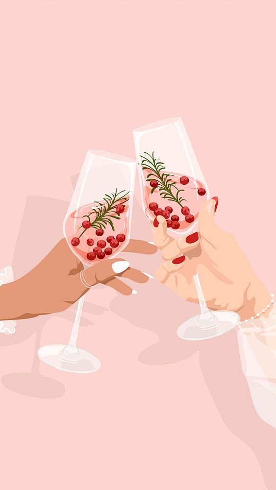 Party drink phone wallpaper, celebration illustration design