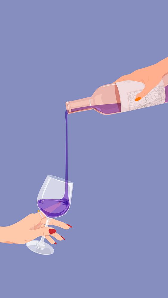 Party wallpaper, pouring wine, celebration illustration design
