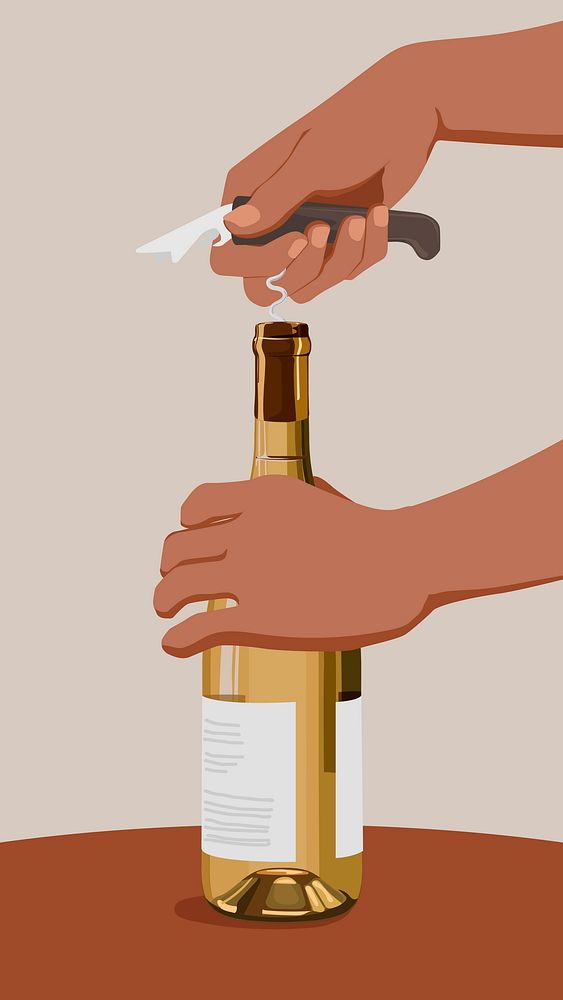 Wine bottle phone wallpaper, celebration illustration design