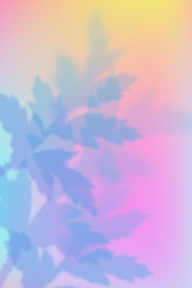 Aesthetic gradient background, leaf border, colorful design
