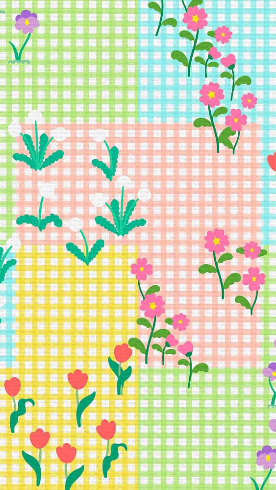 Colorful flower mobile wallpaper, pastel high resolution background