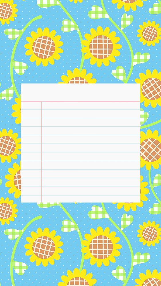 Sunflower Instagram story background vector