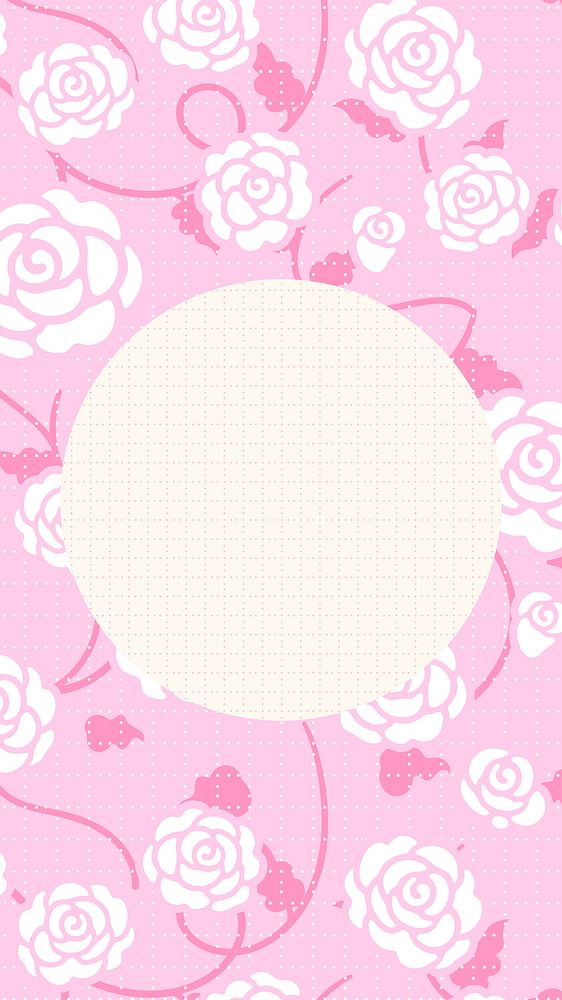 Rose flower Instagram story background vector