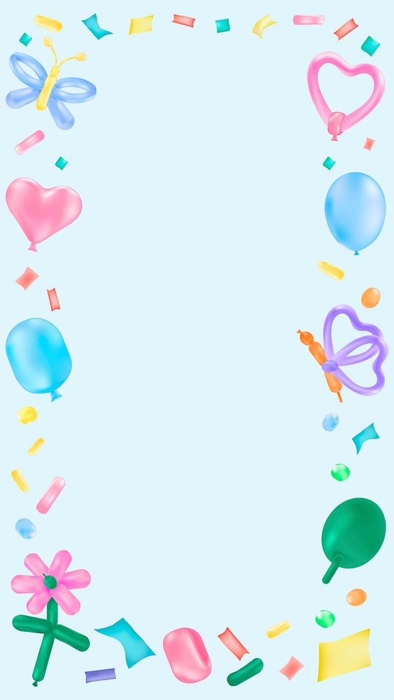 Balloon art Instagram story background, colorful design