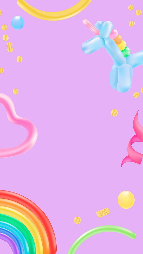Balloon art Instagram story background, colorful design