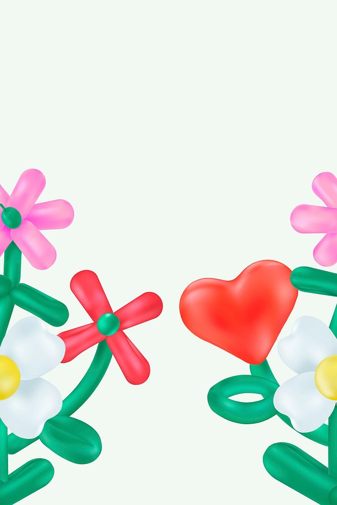 Flower balloon art background, cute design 