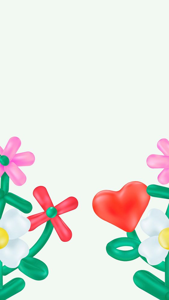 Balloon flower Instagram story background, colorful design