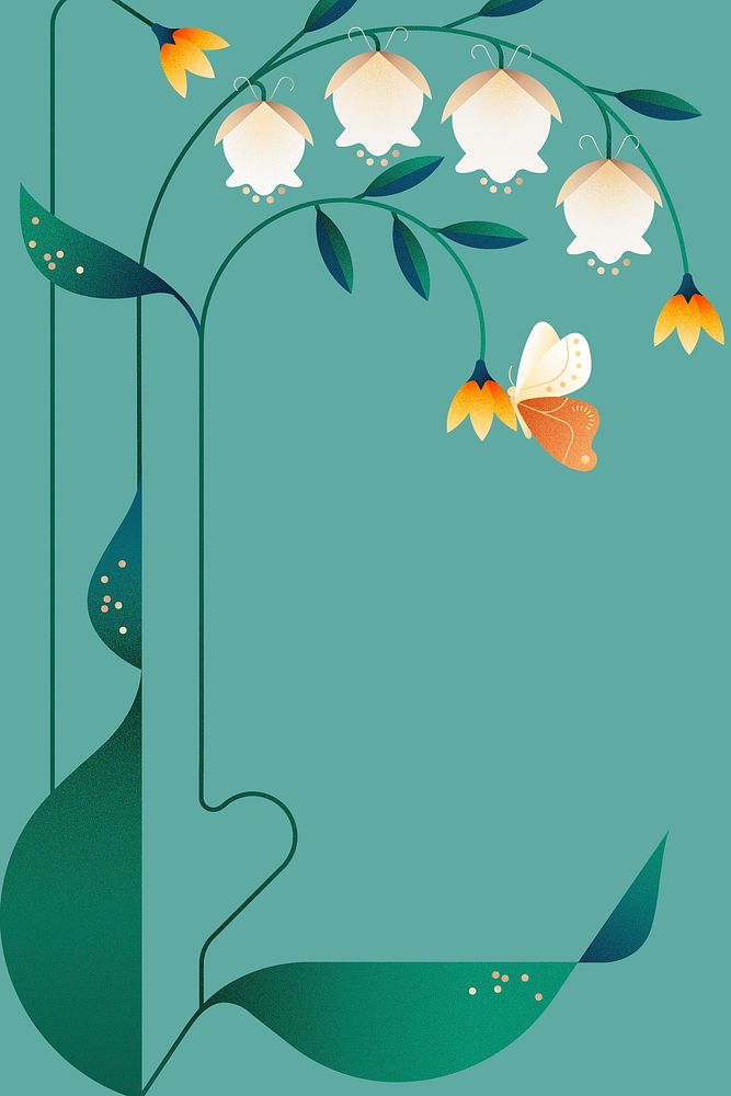 Aesthetic floral background, vertical botanical border design
