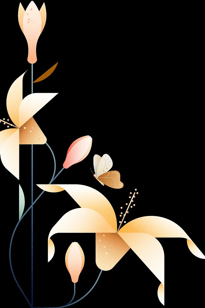 Aesthetic floral background, botanical border design psd