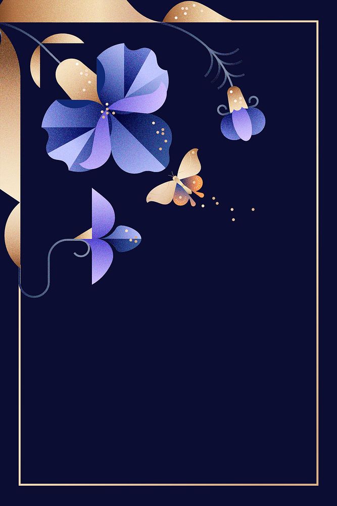 Aesthetic floral frame background, botanical design psd
