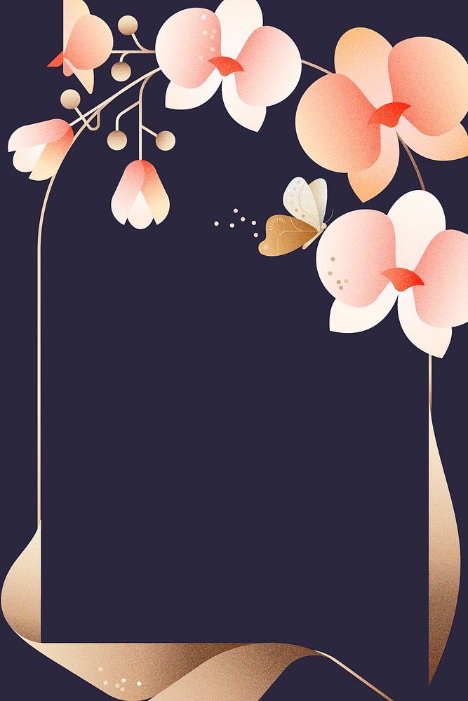 Aesthetic floral frame background, botanical design psd