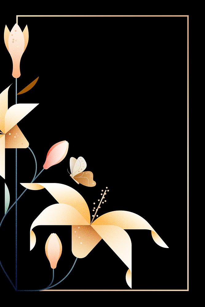 Aesthetic floral frame background, botanical design vector