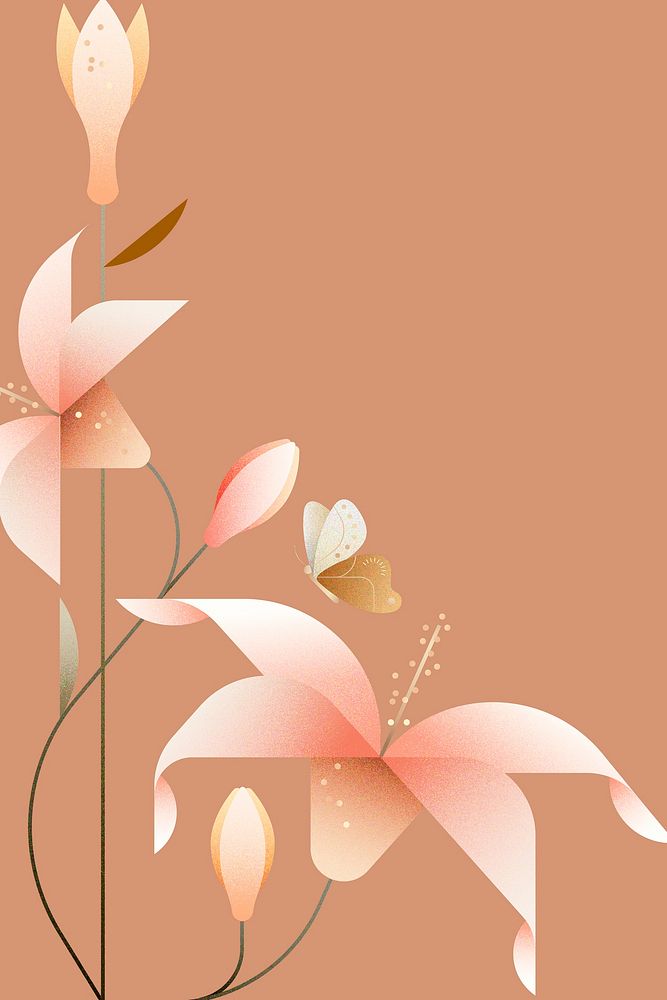 Aesthetic flower background, floral border design vector