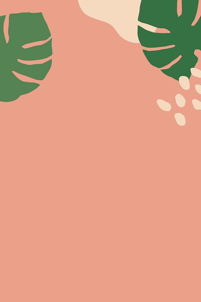 Cute pink border frame background, botanical design vector