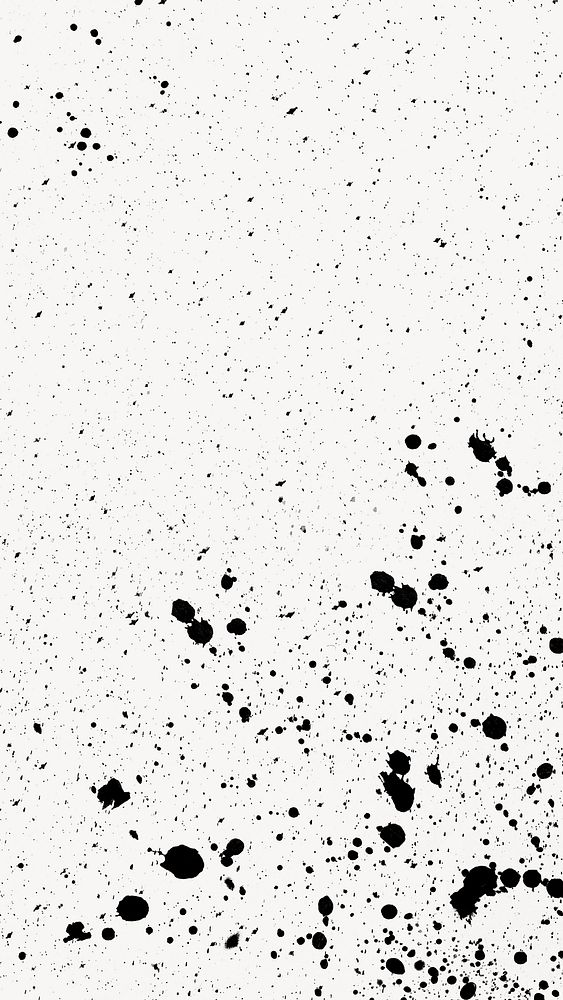Black & white mobile wallpaper, ink splatter texture design