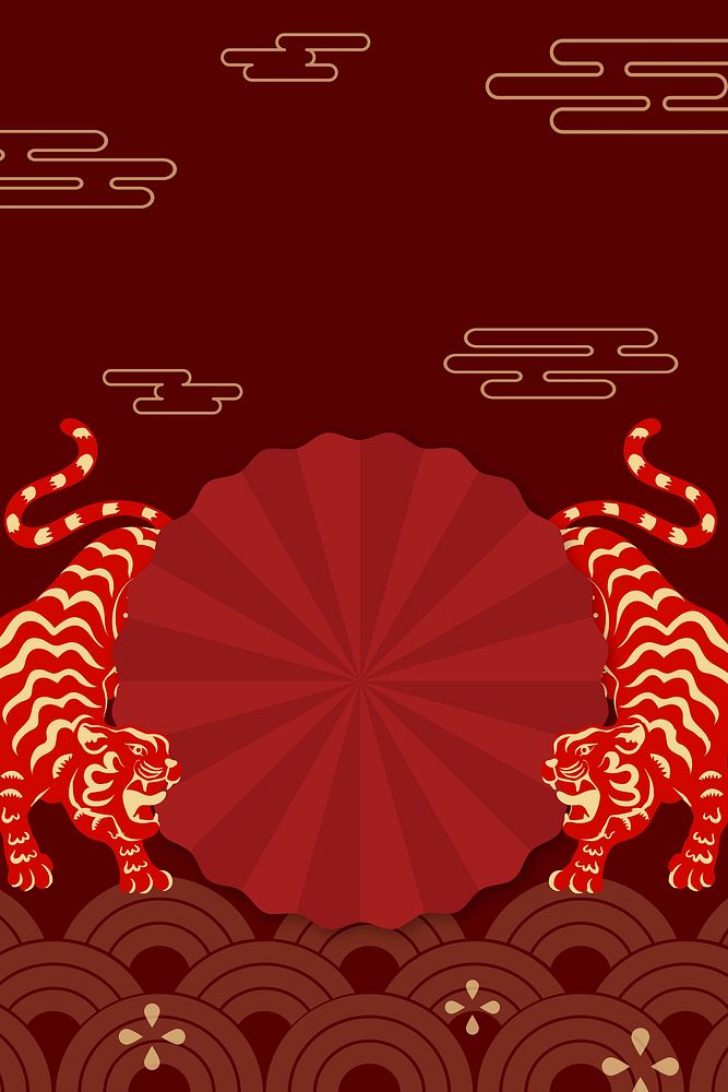 Traditional horoscope tiger background, Chinese new year celebration