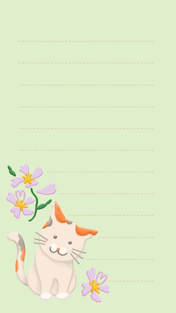 Aesthetic Instagram story background, cat, animal doodle