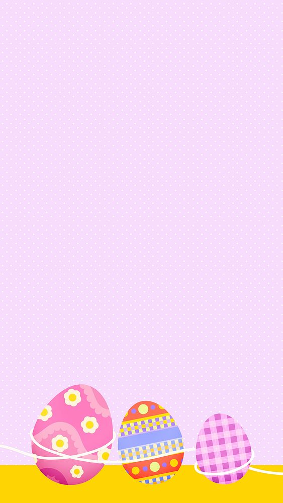 Pink Easter mobile wallpaper, egg border high resolution background