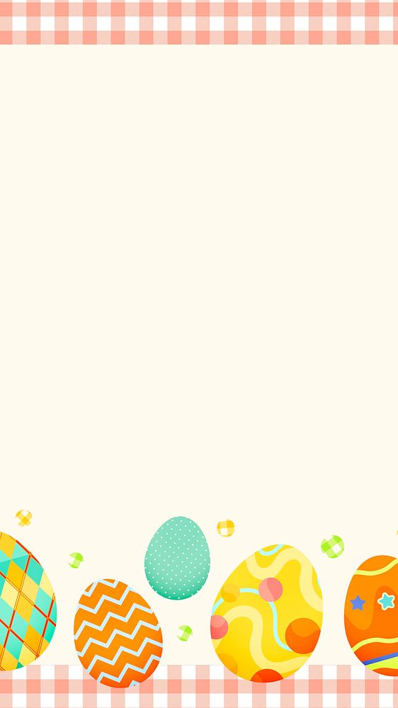 Easter celebration iPhone wallpaper, patterned egg frame border