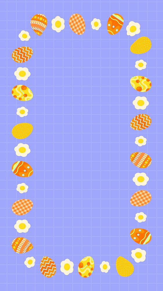 Festive Easter Instagram story frame, cute patterned eggs, HD background vector
