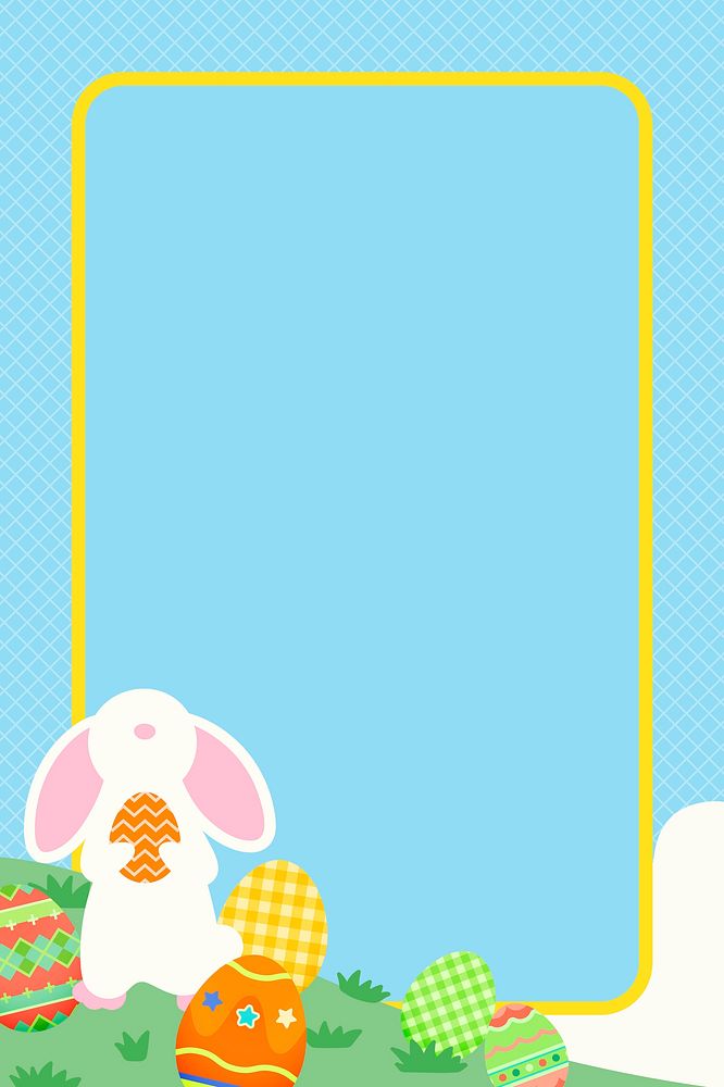 Easter celebration frame background, blue design psd