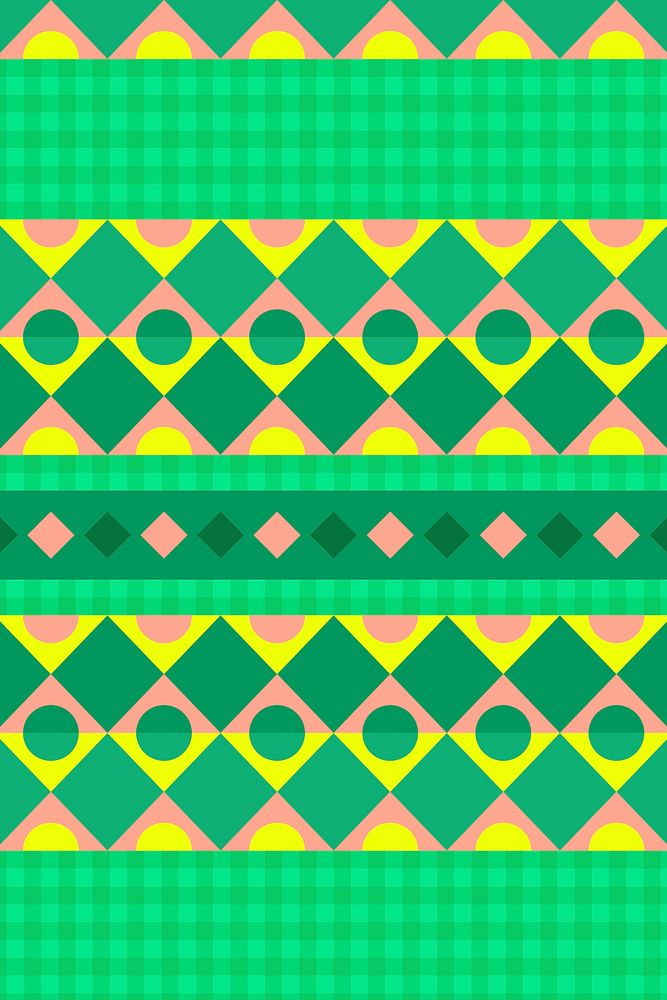 Green tribal background, geometric pattern design