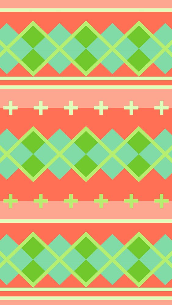 Abstract Christmas mobile wallpaper, tribal pattern design