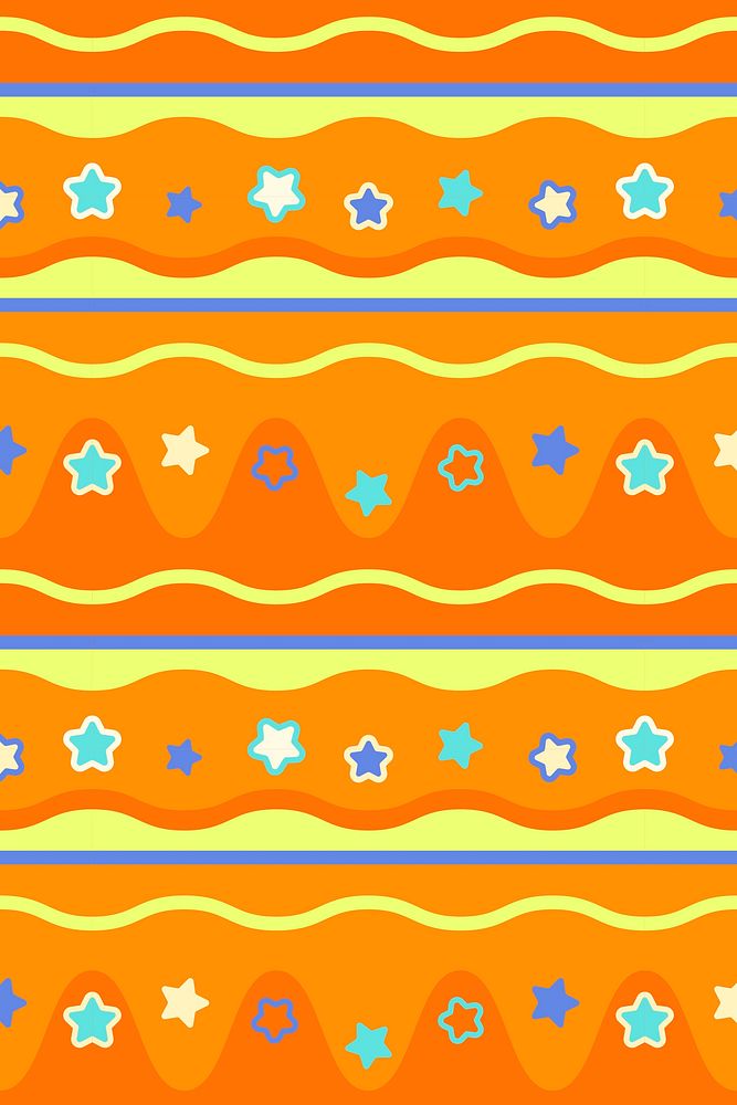 Star pattern background, cute orange design