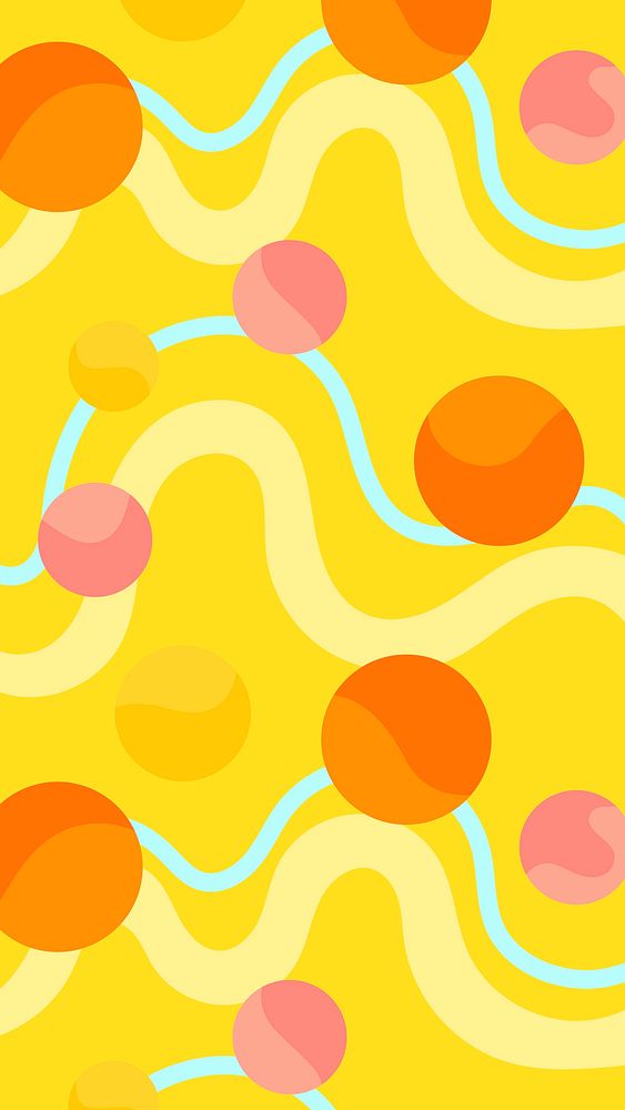 Geometric wave pattern iPhone wallpaper, yellow abstract design