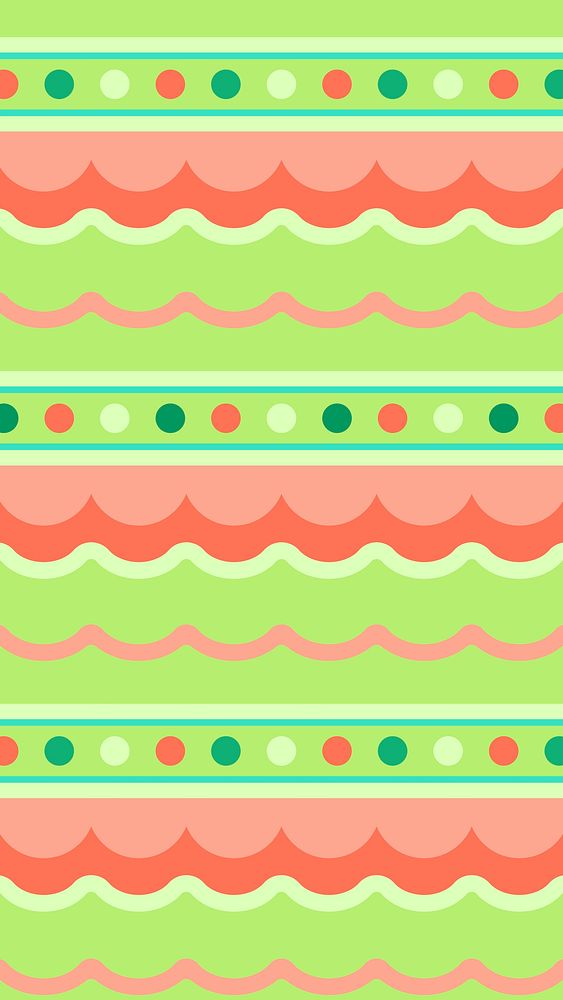 Green Christmas phone wallpaper, cute pattern design