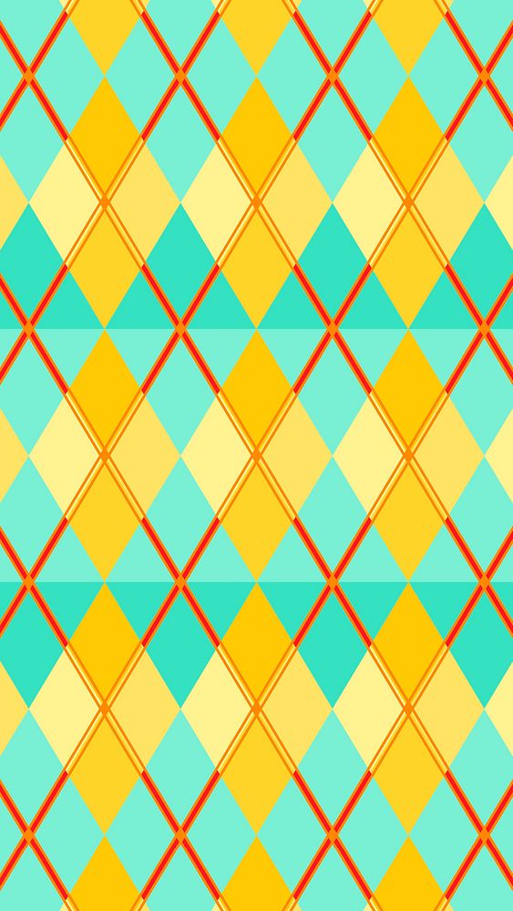 Rhombus pattern iPhone wallpaper, abstract yellow design