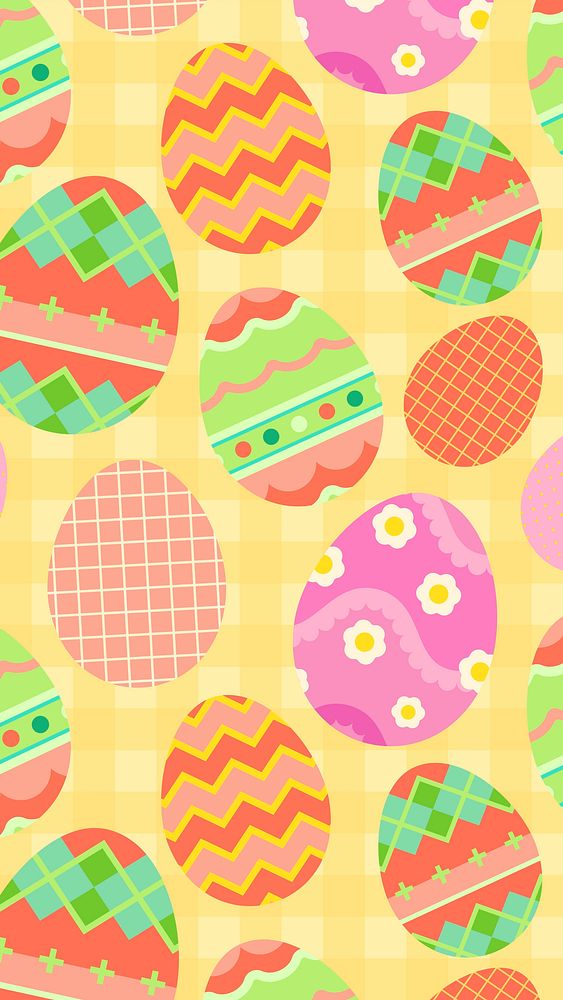 Easter celebration mobile wallpaper, festive egg pattern
