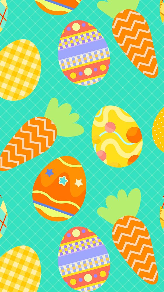 Easter celebration phone wallpaper, festive egg pattern