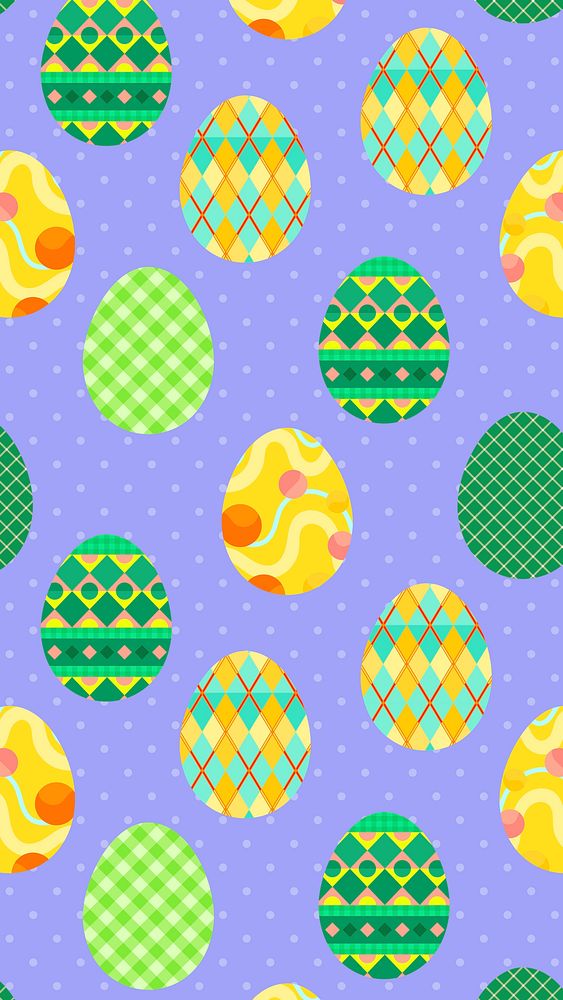 Easter egg mobile wallpaper, cute pattern design
