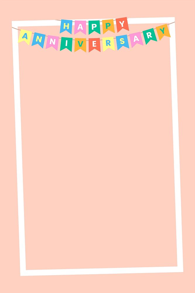 Cute pastel anniversary banner frame background, vector