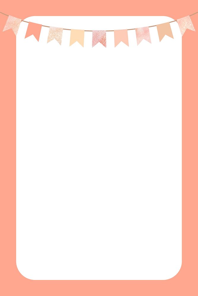 Cute pastel party decoration frame background, psd