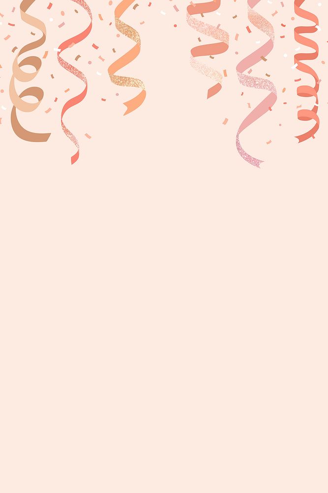 Pink ribbons decoration frame background, party design, vector