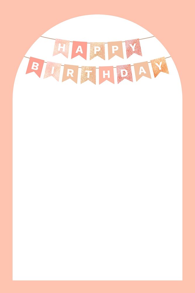 Peach birthday invitation frame background, celebration design psd