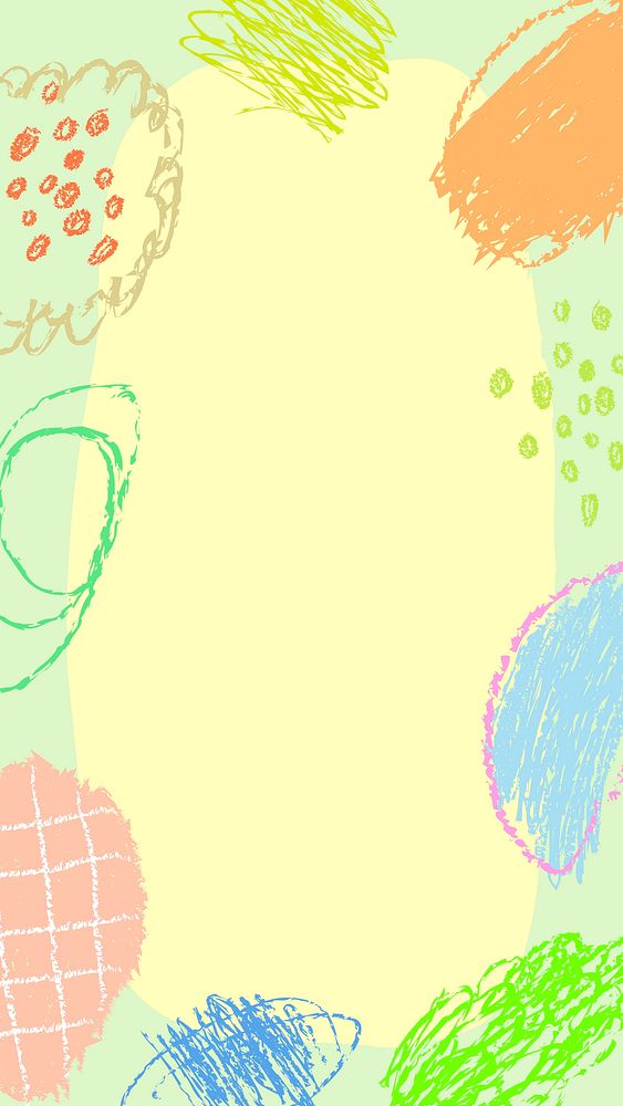 Feminine doodle Instagram story background, pastel crayon scribble design
