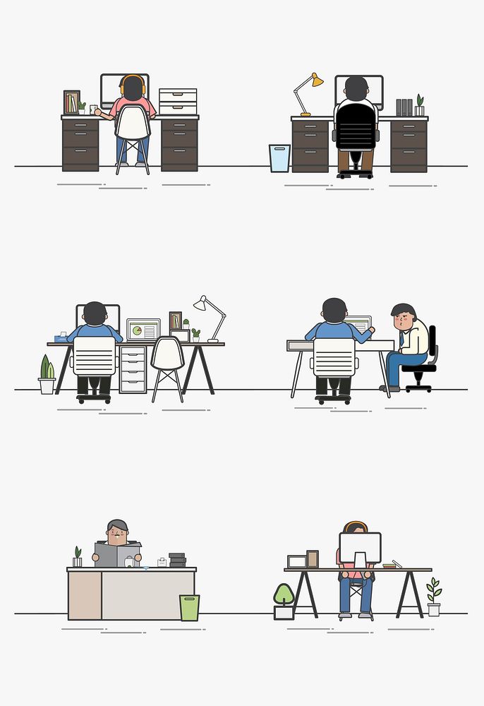 Illustration set of business people avatar
