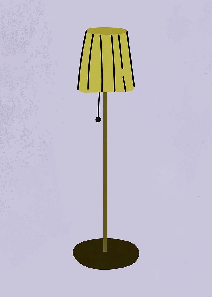 Floor lamp sticker, home decor vector