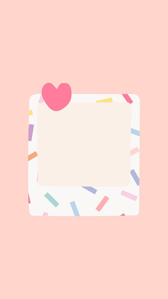 Confetti pattern mobile wallpaper, instant photo frame background vector