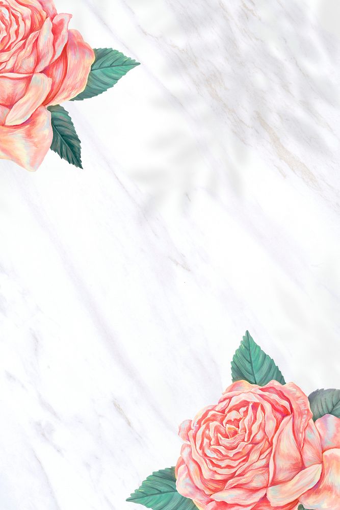 Rose border background, peach aesthetic design psd