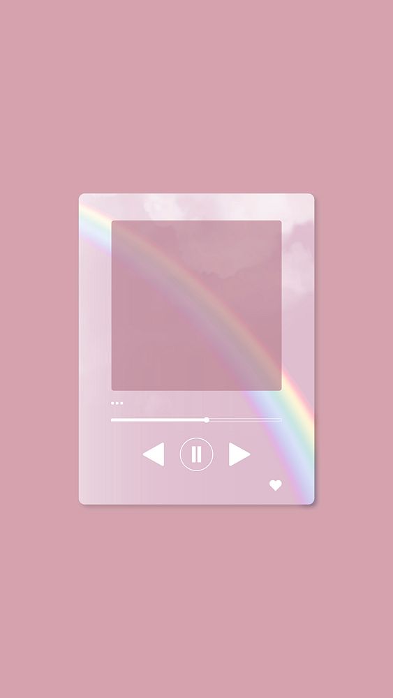 Pink aesthetic music player Facebook story, pastel design vector